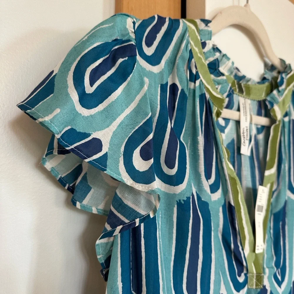 Anthropologie Blue and Green Mini Dress - Picture 5 of 7